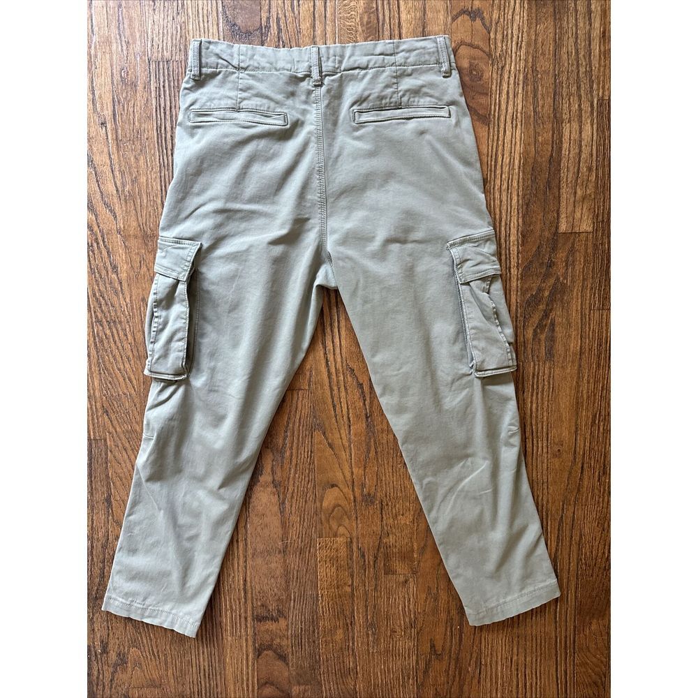 Zara Cargo Pants Women SZ 31 Olive Green Baggy Wide Leg Utility Y2K Military 90s - Picture 3 of 13
